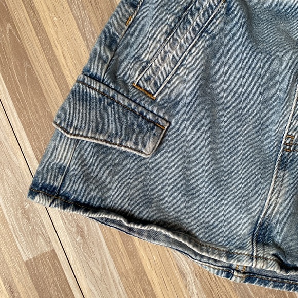 PACSUN Crossover Waist cargo jean mini skirt size women’s 22 - Picture 3 of 9